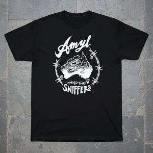 Amyl And The Sniffers Australia Snake Barbed Wire Punk Rock Graphic Tee Black